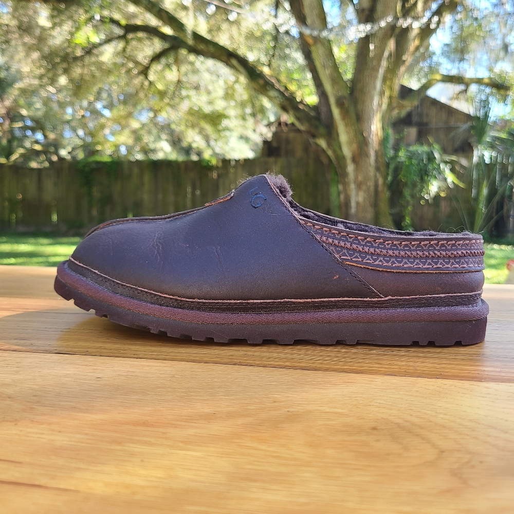 Ugg Australia Neuman Slipper Brown Leather Men's 8